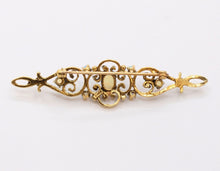 Load image into Gallery viewer, Victorian Retro 14K Yellow Gold Opals Bar Pin Brooch
