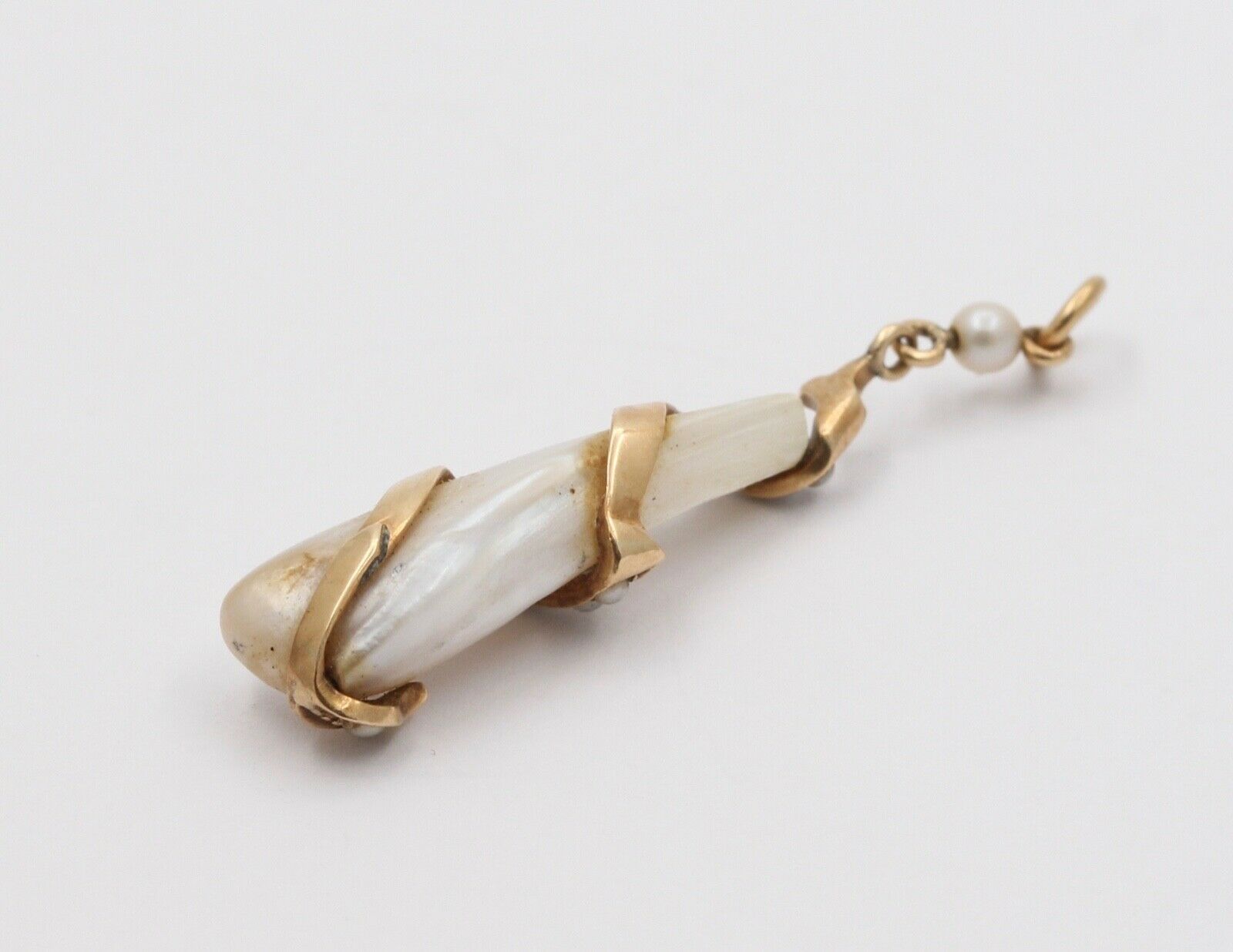 Victorian Snake Around Natural Pearl Pendant
