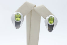 Load image into Gallery viewer, Mauboussin Vintage 18K White Gold Peridot Mother of Pearl Earrings
