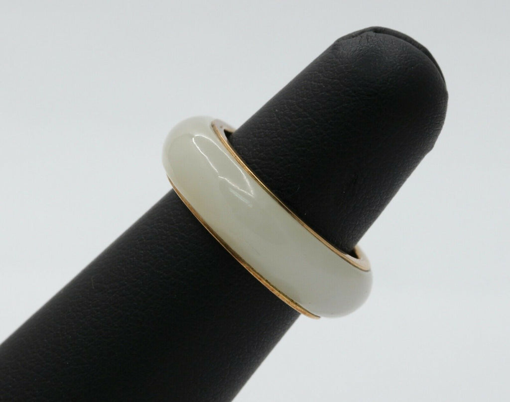 Vintage 14K Yellow Gold Jade Band