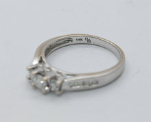 Load image into Gallery viewer, 14K White Gold Three Diamond Engagement Ring
