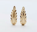 Vintage 14K Yellow Gold Leaf Earrings