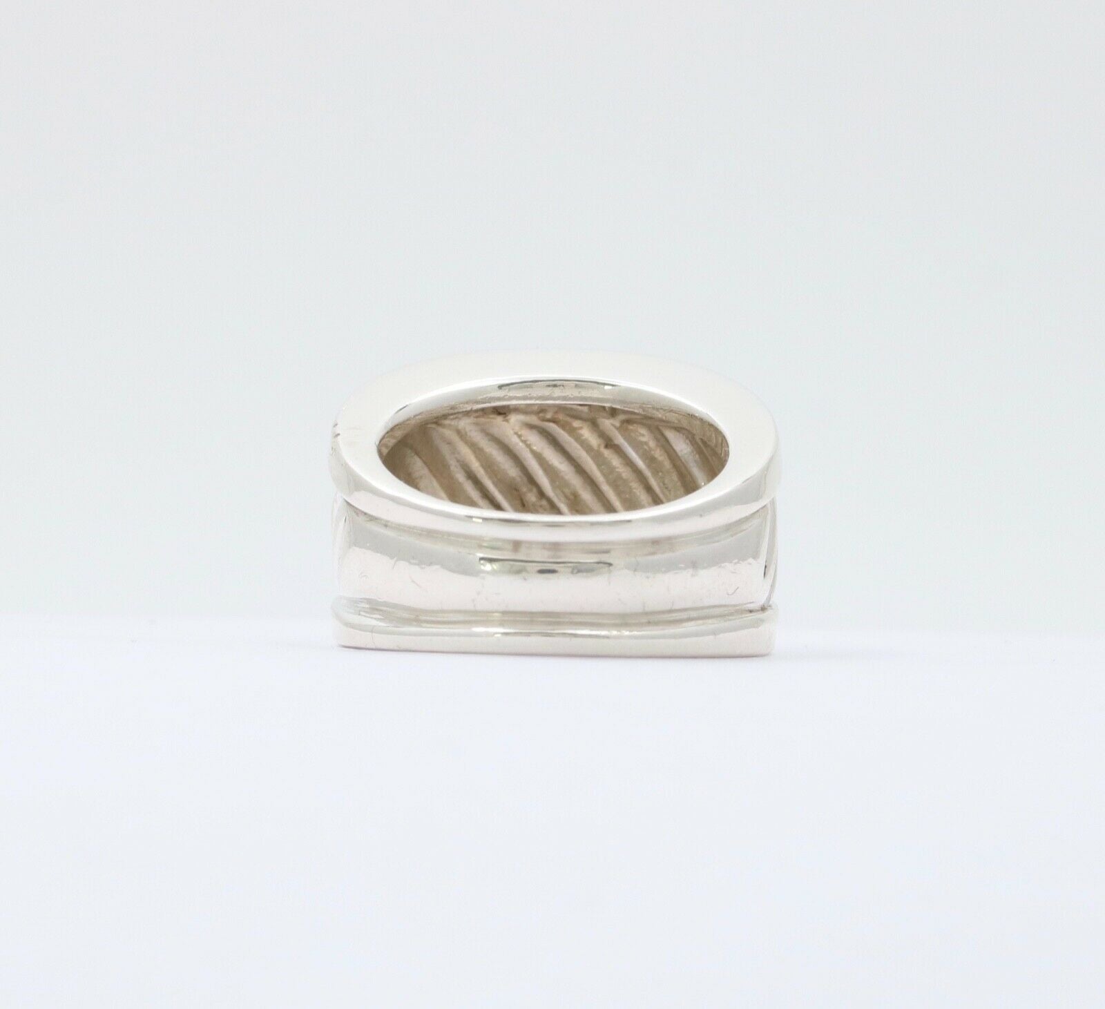Classic David Yurman Sterling Silver Diamond Ring Band