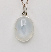 Load image into Gallery viewer, Vintage Cabochon Star Sapphire 14K White Gold Charm Pendant.
