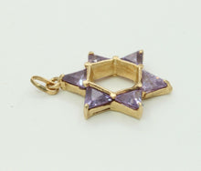 Load image into Gallery viewer, Vintage 14k Yellow Gold CZ Star Of David Pendant
