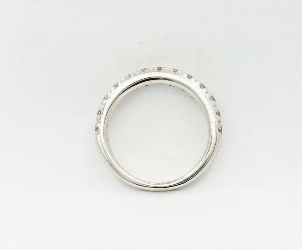 Vintage 14K White Gold Half Eternity Wedding Band