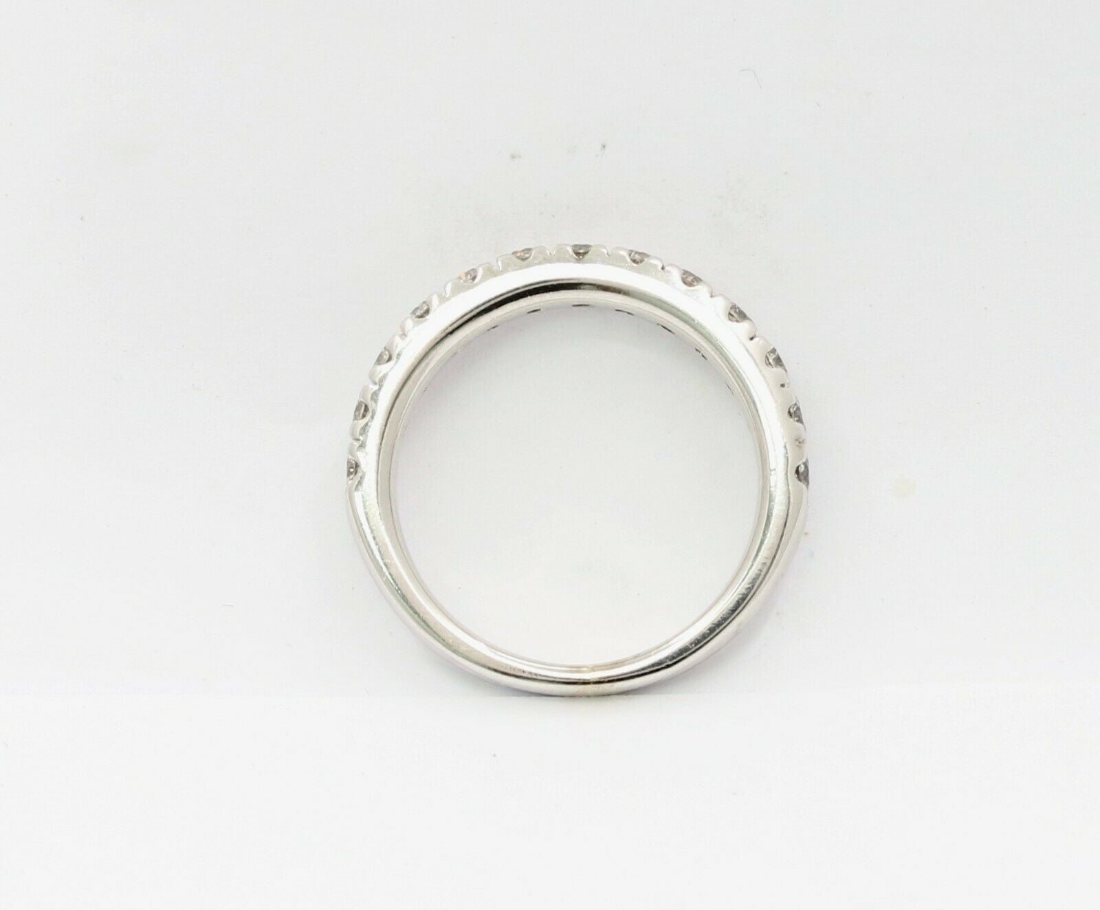 Vintage 14K White Gold Half Eternity Wedding Band