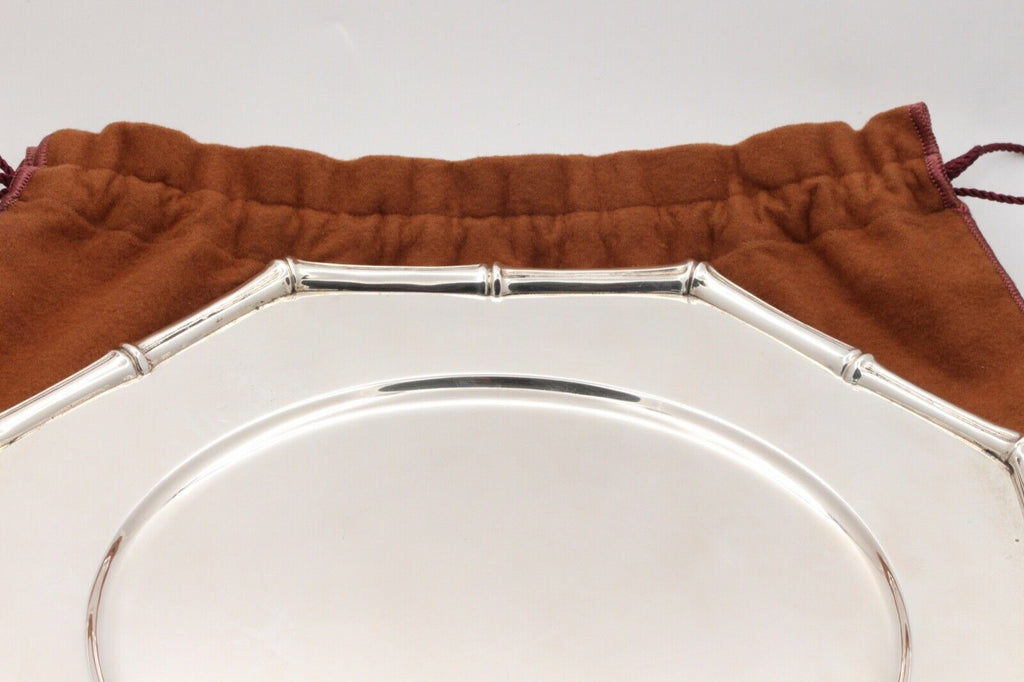 Tiffany and Co. Bamboo Octagonal Serving Dish 925 Sterling Silver