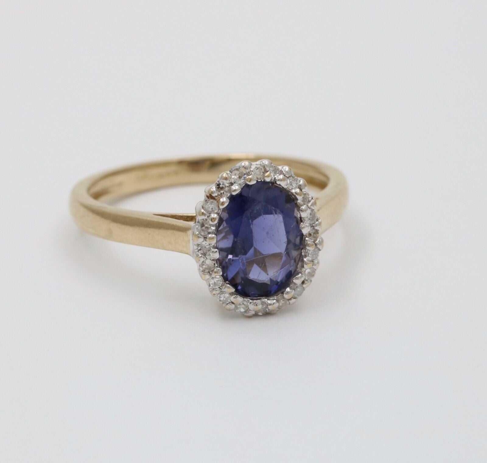 English 10K Yellow Gold Tanzanite & Diamond Ring