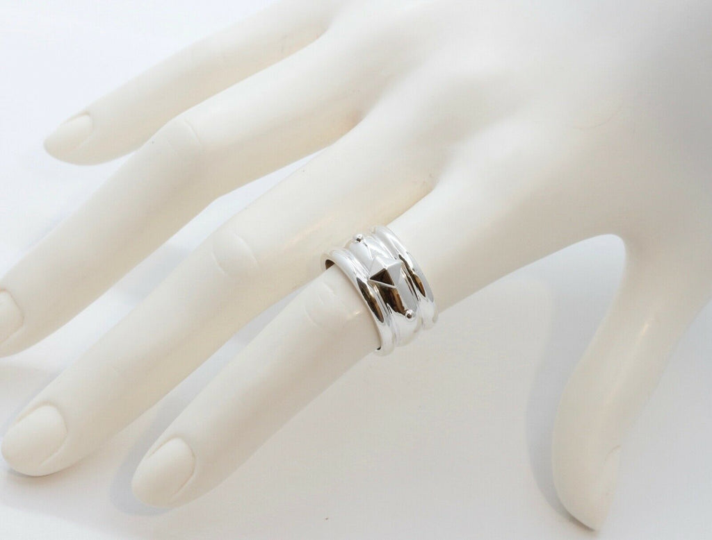Vintage Pyramid Beads Ring Sterling Silver 925