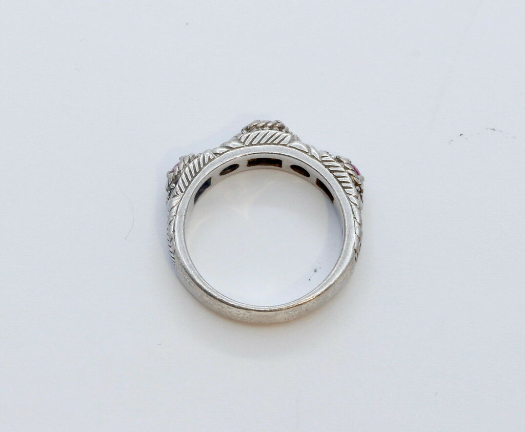 Vintage Judith Ripka Sterling Silver Ruby Ring