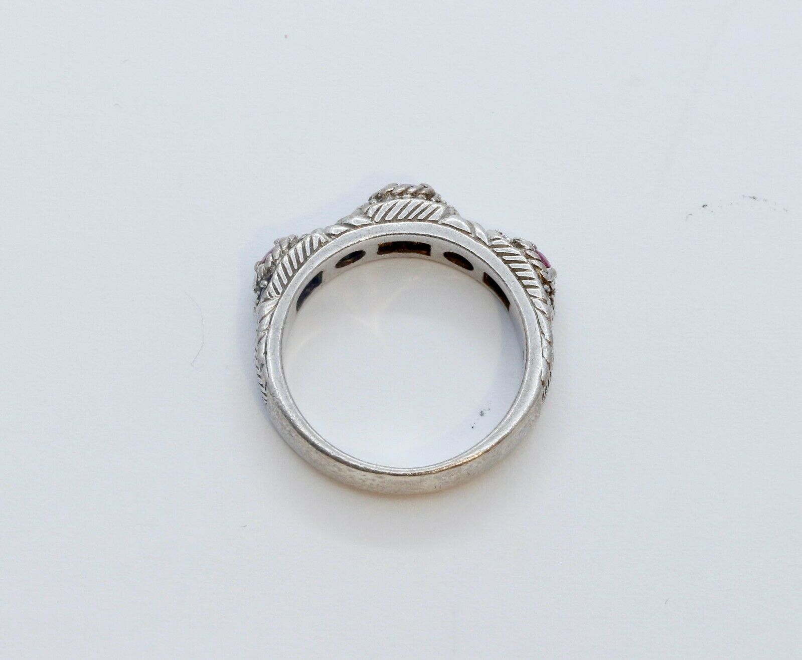 Vintage Judith Ripka Sterling Silver Ruby Ring
