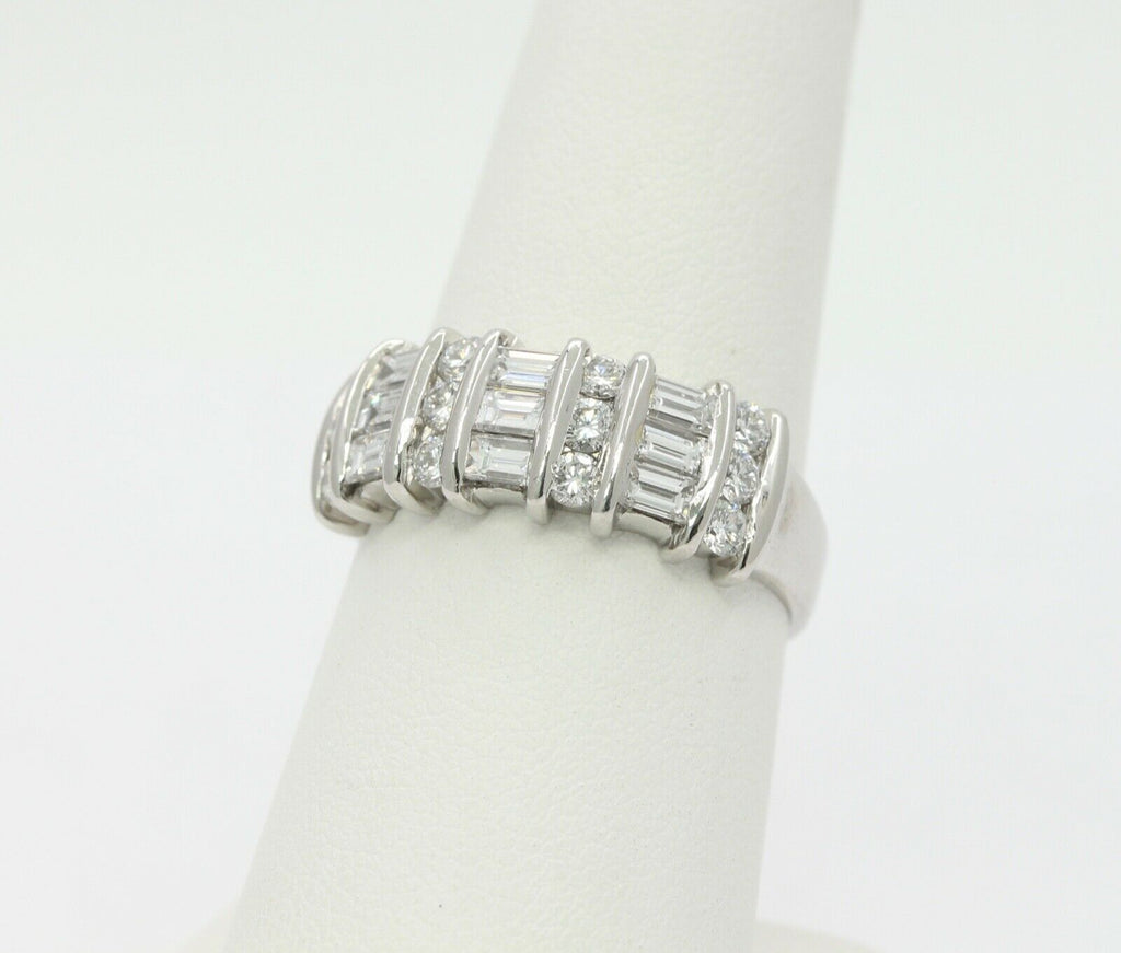 Vintage Ladies Platinum Diamonds Anniversary Wedding Band