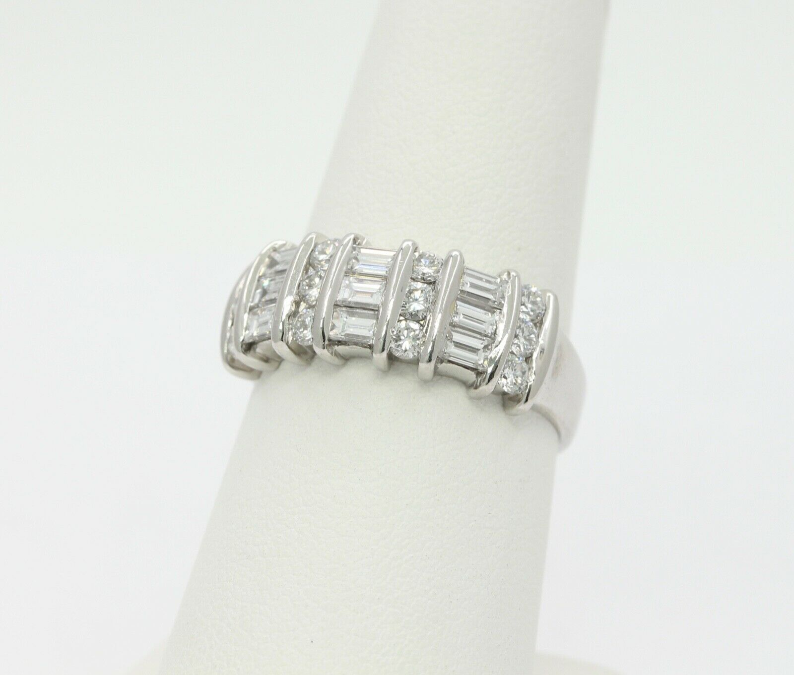 Vintage Ladies Platinum Diamonds Anniversary Wedding Band