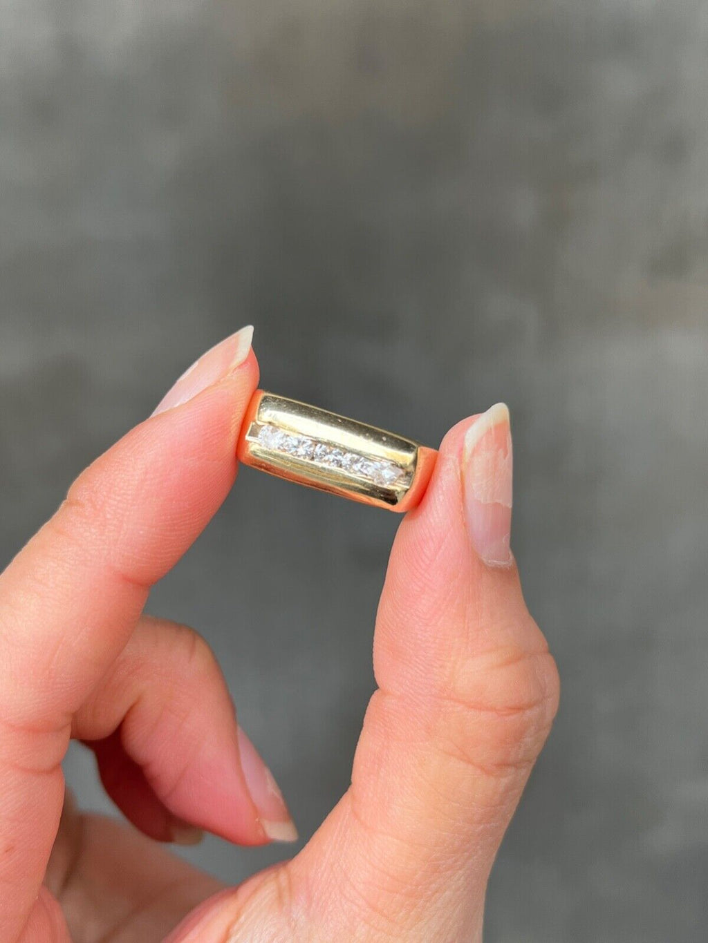 Vintage 14K Yellow Gold Diamond Ring Band