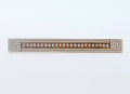 Art Deco Seed Pearls White Enamel 14K Yellow Gold Bar Brooch Pin