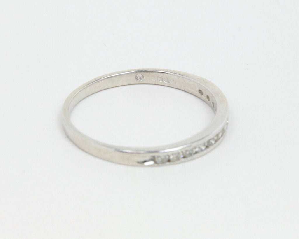 Vintage Ladies Stackable Diamonds Platinum Wedding Band Ring