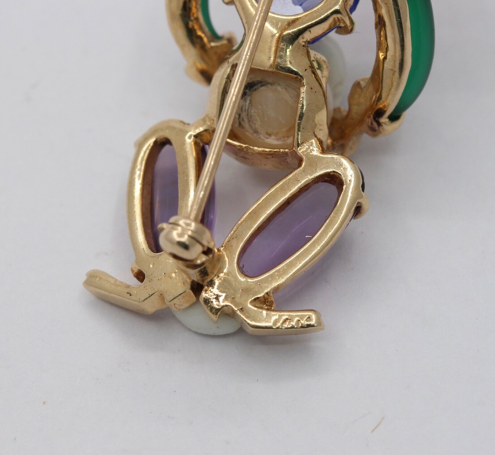 Loooook Vintage Ladies Clairvoyant Fortune Teller 14K Brooch Pin