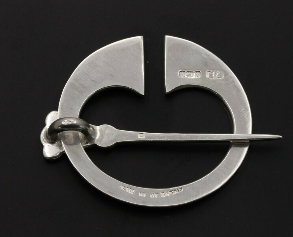 Cool Vintage English Moving Silver Sigil Brooch