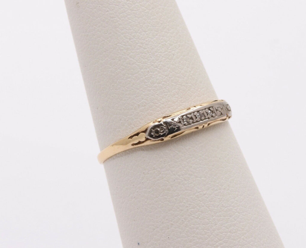 Art Deco Diamonds 14K Yellow Gold Ladies Ring