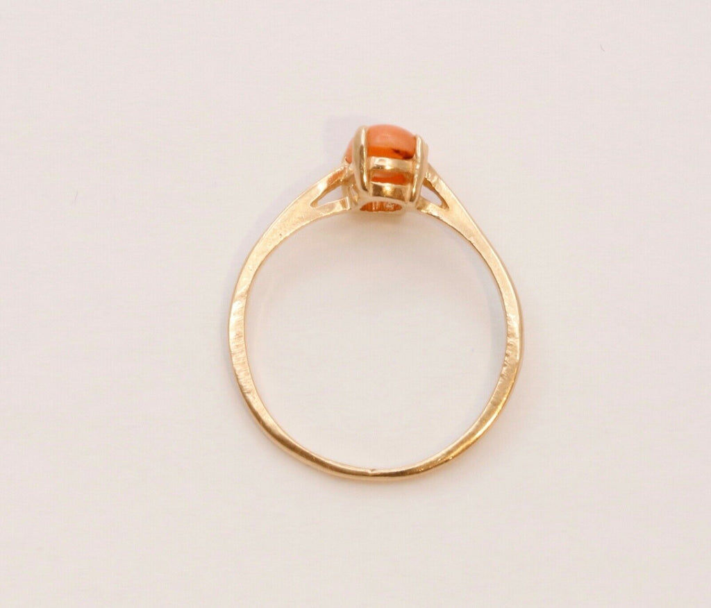 Ladies Vintage Petite Agate Bypass 10K Yellow Gold Ring