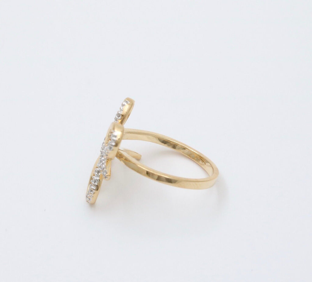 Vintage 14K Gold Diamond Butterfly Ring, Ring