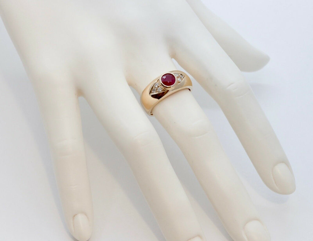 Ruby Diamonds 14K Yellow Gold Vintage Ring