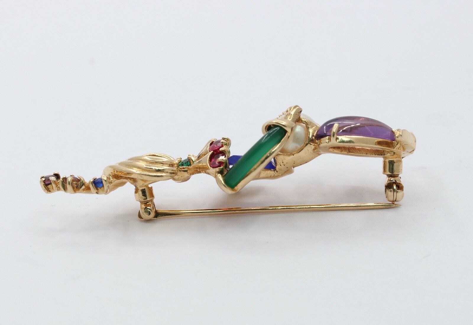 Loooook Vintage Ladies Clairvoyant Fortune Teller 14K Brooch Pin