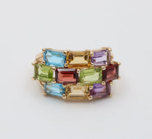 Load image into Gallery viewer, Vintage 10K Yellow Gold Multicolor Gemstone Harem Ring , Ring Band.
