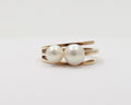 Vintage Mikimoto 14K Yellow Gold Akoya Pearls Bypass Ring