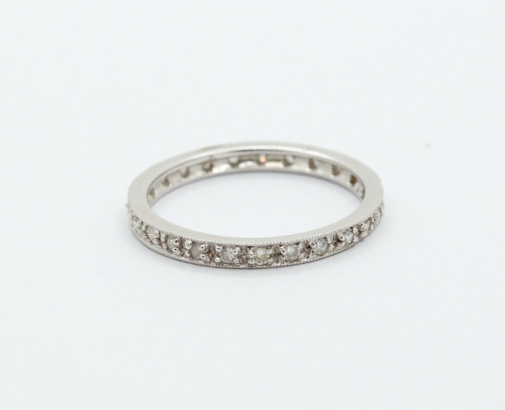 Ladies 18K White Gold Diamonds Stacking Eternity Band