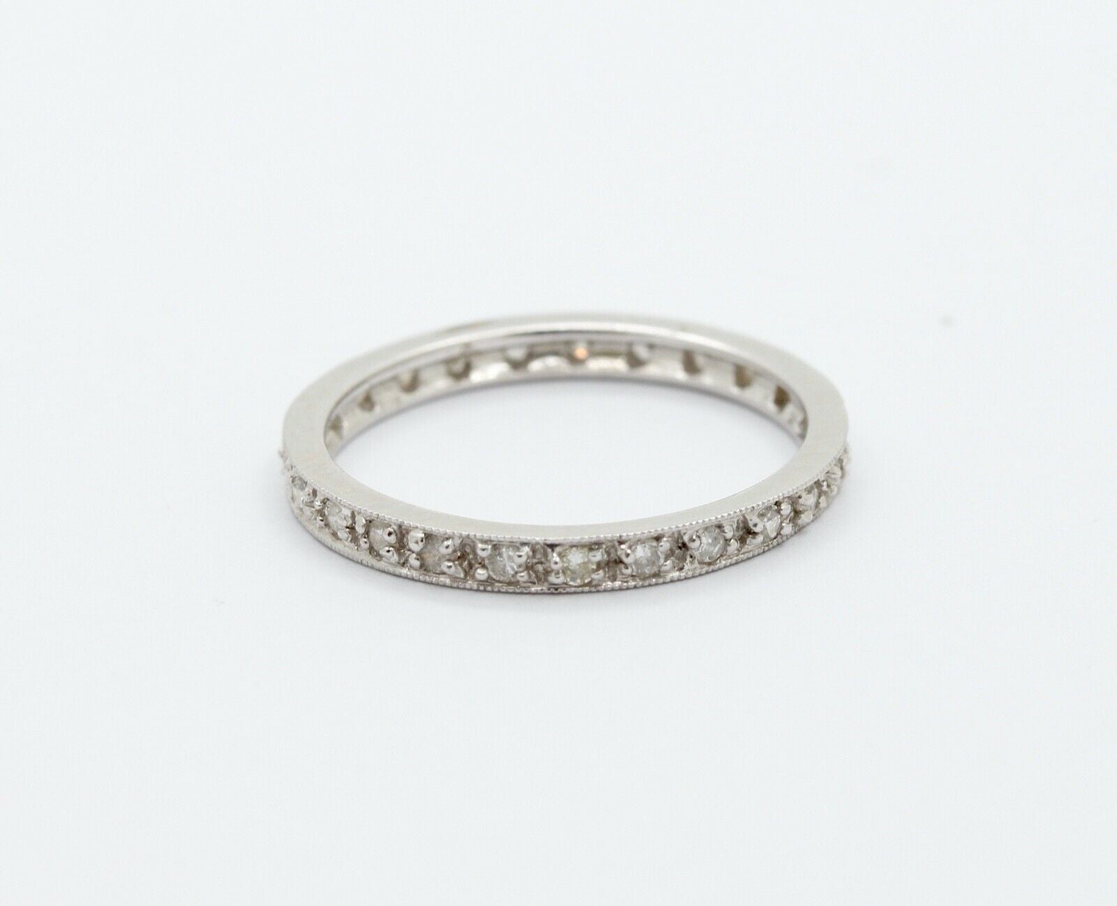 Ladies 18K White Gold Diamonds Stacking Eternity Band