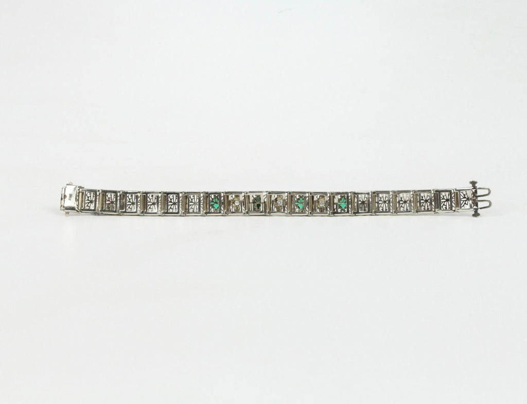 Art Deco Diamond 14K White Gold Diamonds Ladies Bracelet