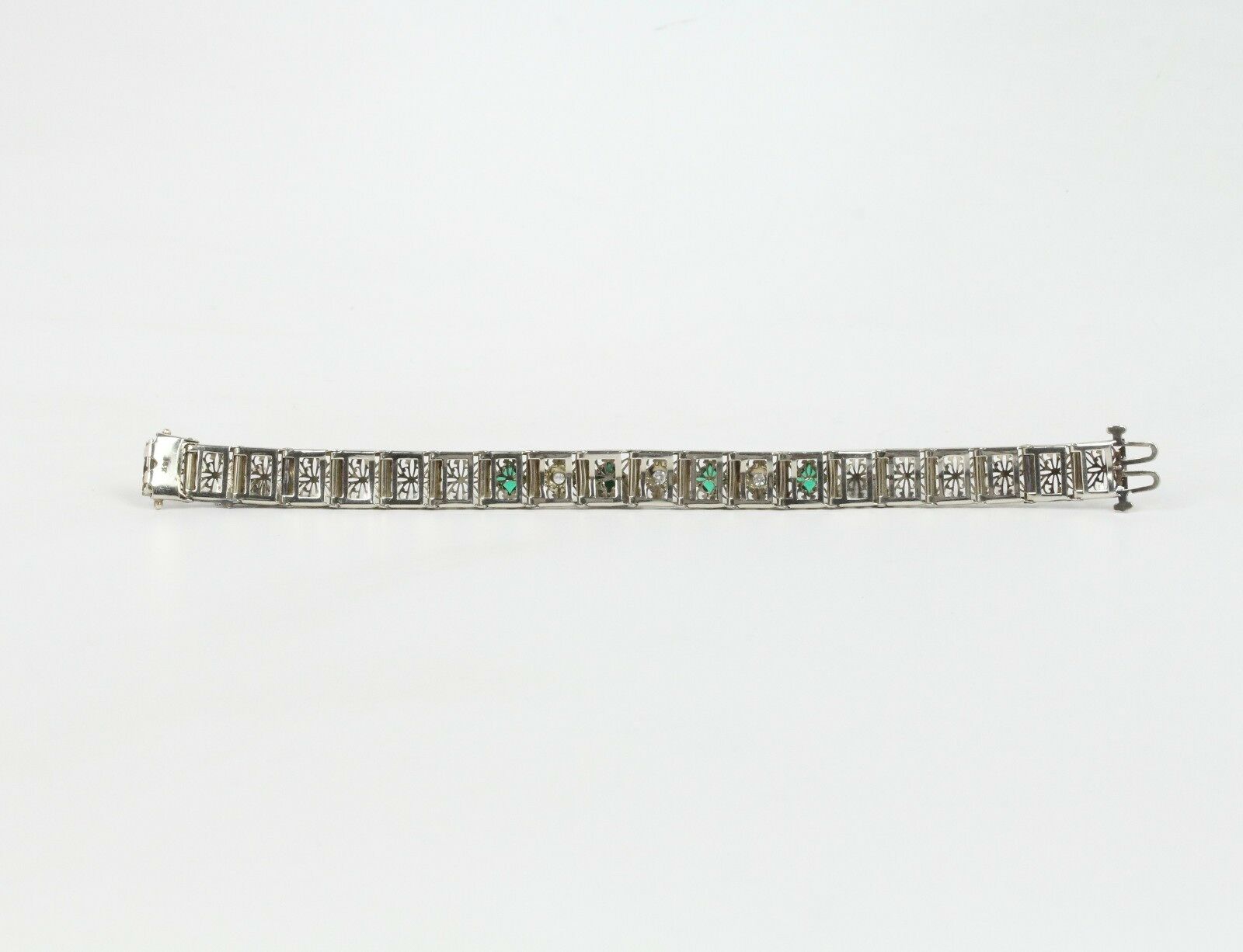 Art Deco Diamond 14K White Gold Diamonds Ladies Bracelet