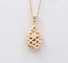 Load image into Gallery viewer, Vintage 14K Yellow Gold Diamond Teardrop Pendant
