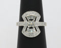 Vintage Ladies Art Deco 14K White Gold Diamonds Reproduction Ring