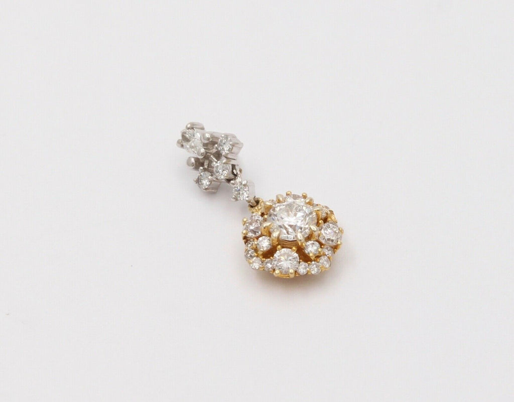 Beautiful Vintage Diamonds 14K Yellow White Gold Pendant