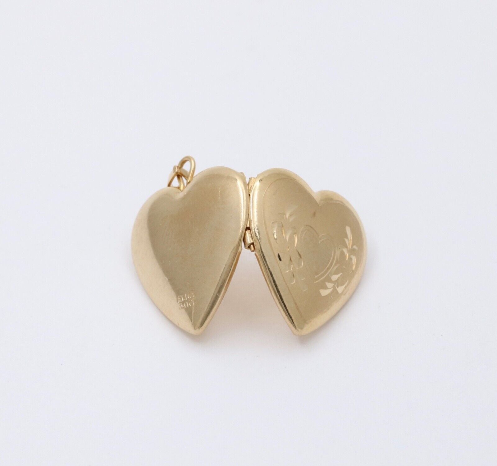 Vintage Heart Locket Pendant 14K Yellow Gold