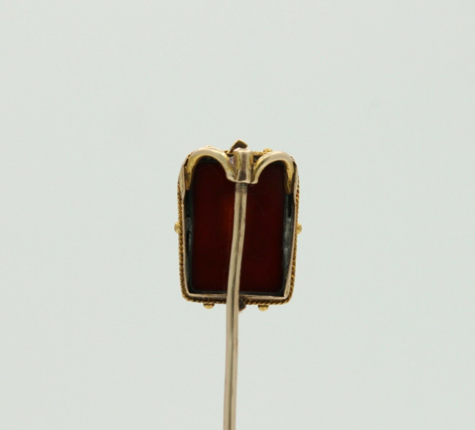 Vintage 10K Yellow Gold Sard Intaglio Stick Pin