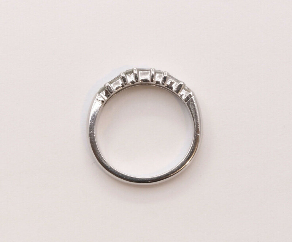 Vintage Ladies Diamonds Platinum White Gold Wedding Band Stackable Ring