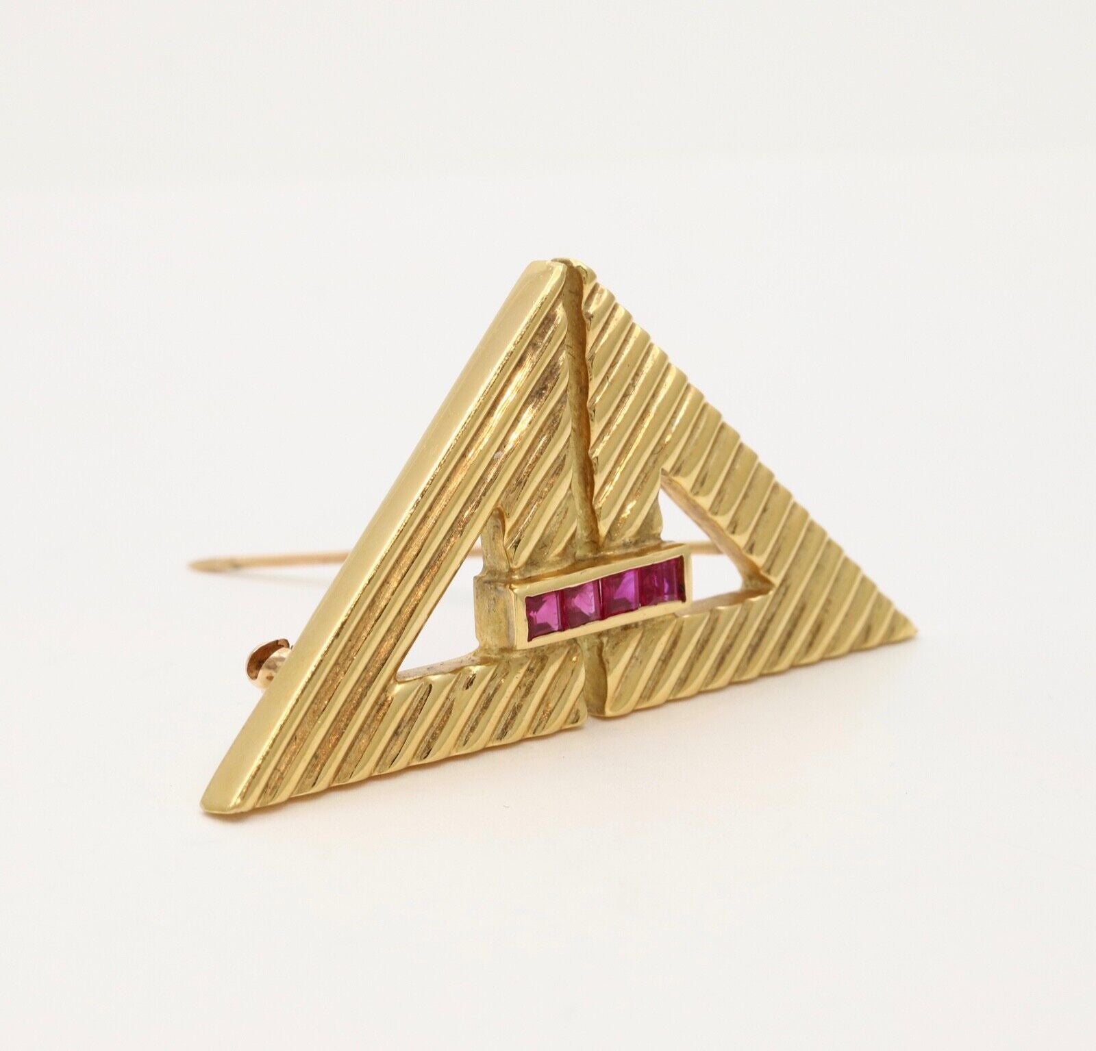 Vintage Tiffany & Co Ruby Triangle Brooch