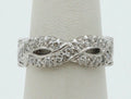 Vintage Ladies Diamonds Platinum Rope Twist Wedding Band Ring