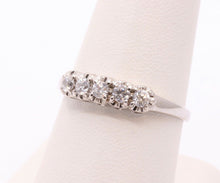 Load image into Gallery viewer, Vintage Ladies 14K White Gold CZ Wedding Band Ring
