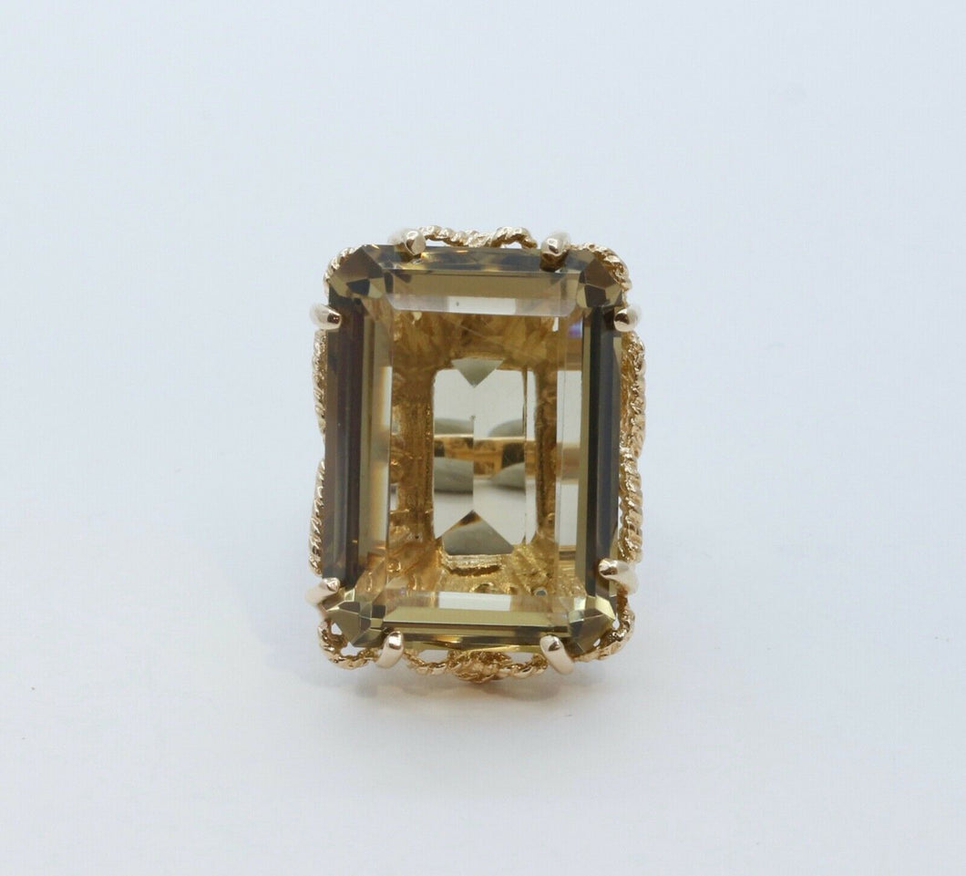 Vintage Ladies Citrine 14K Yellow Gold Ring