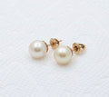 Vintage Pearl 14K Yellow Gold Earrings
