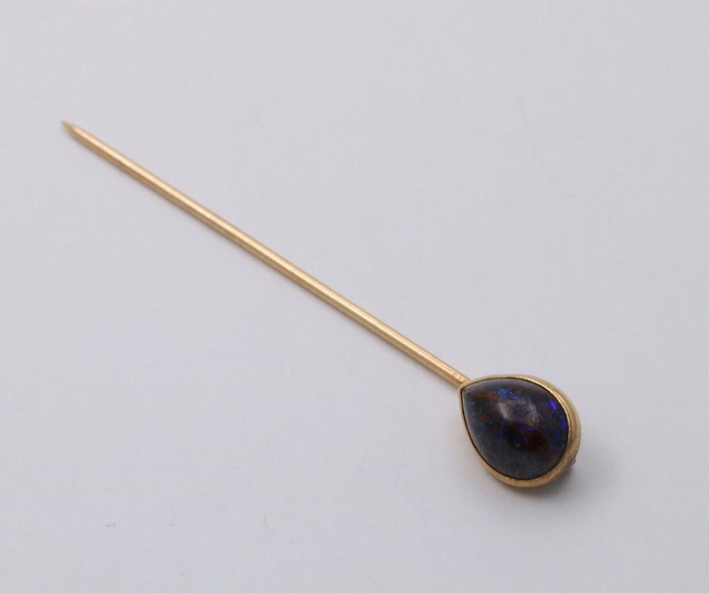 Victorian Boulder Opal 14K Yellow Gold Stick Pin