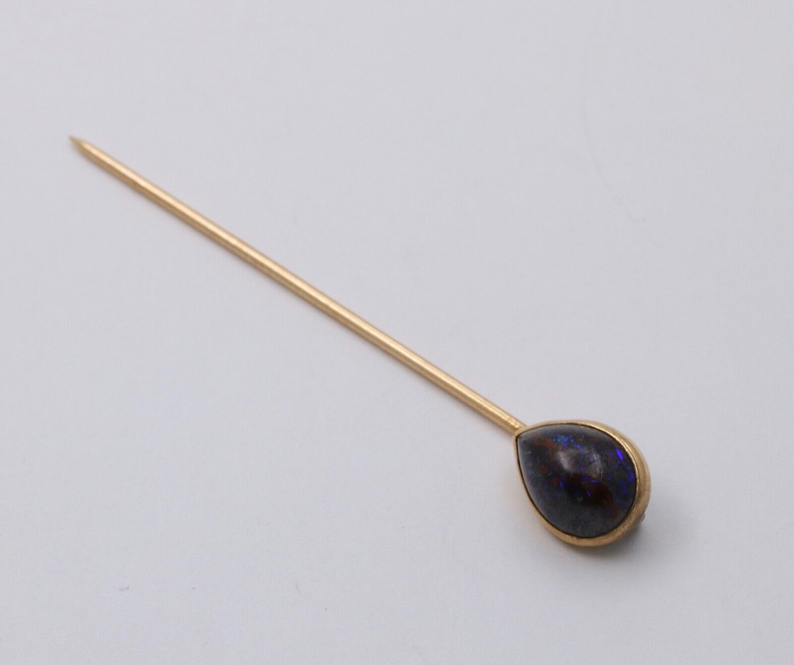 Victorian Boulder Opal 14K Yellow Gold Stick Pin
