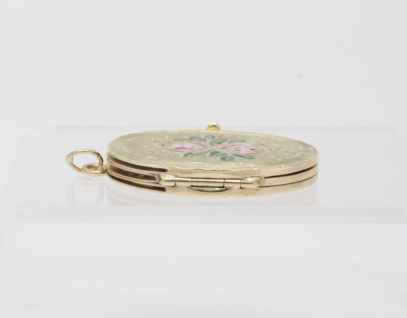 Vintage Enamel 14K Yellow Gold Filed Multi Picture Locket