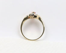 Load image into Gallery viewer, Vintage 10K Yellow Gold Ruby &amp; Diamond Ring, Engagement RIng
