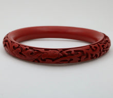 Load image into Gallery viewer, Vintage Red Cinnabar Chanterelle Bangle Bracelet
